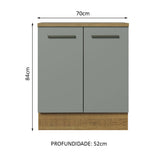 Gabinete Bajo 70 cm 2 Puertas Agata Marrón/Gris