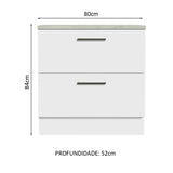 Gabinete Bajo 80cm 2 Cajones Blanco Agata