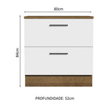 Gabinete Bajo 80cm 2 Cajones Marrón/Blanco Agata