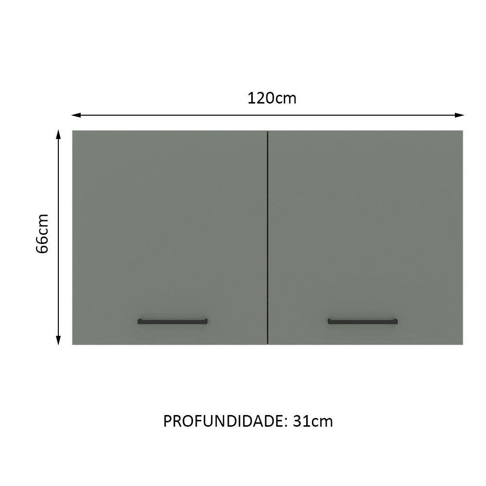 Gabinete Superior 120 cm 2 Puertas Agata Blanco/Gris