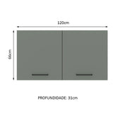 Gabinete Superior 120 cm 2 Puertas Agata Blanco/Gris