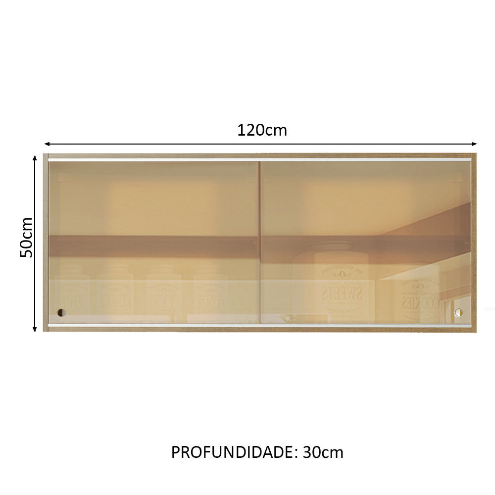 Gabinete Superior 2 Puertas Corredizas Vidrio Reflejante 120 cm Marrón
