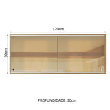 Gabinete Superior 2 Puertas Corredizas Vidrio Reflejante 120 cm Marrón