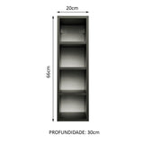 Gabinete Superior Botellero 20 cm para Cocinas Reims, Glamy y Agata Negro