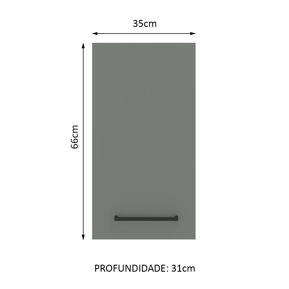 Gabinete Superior 35 cm 1 Puerta Agata Blanco/Gris