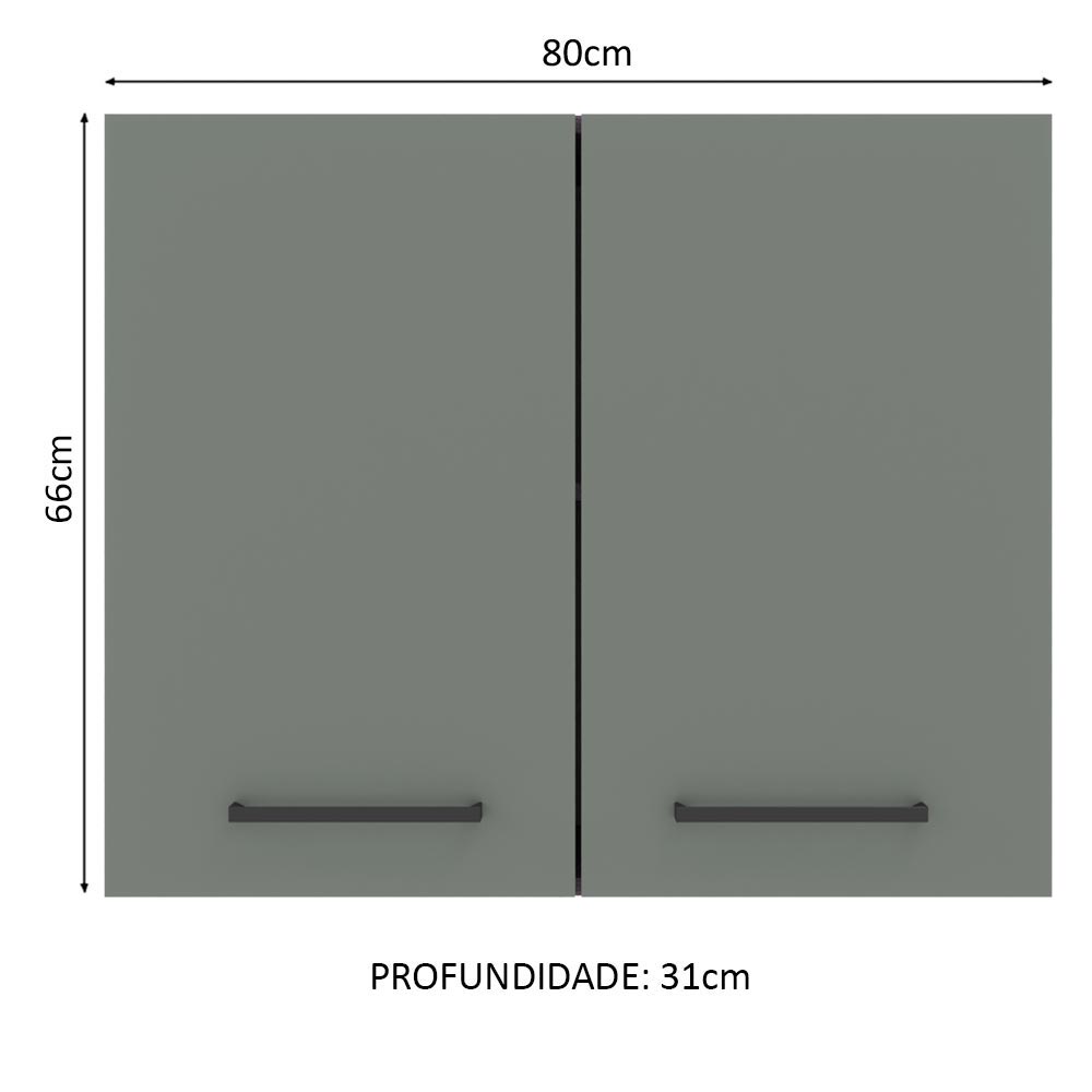 Gabinete Superior 80cm 2 Puertas Marrón/Gris Agata