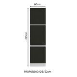 Mueble Despensa 60 cm 3 Puertas Glamy Blanco/Negro