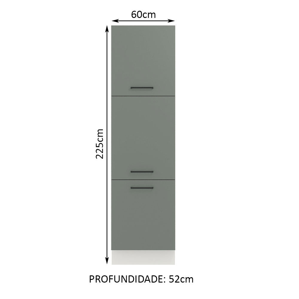 Mueble Despensa 60 cm 3 Puertas Agata Blanco/Gris