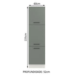 Mueble Despensa 60 cm 3 Puertas Agata Blanco/Gris