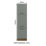 Mueble Despensa 60 cm 3 Puertas Agata Marrón/Gris