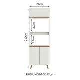 Mueble de Cocina para Horno 70 cm 3 Puertas Blanco Reims