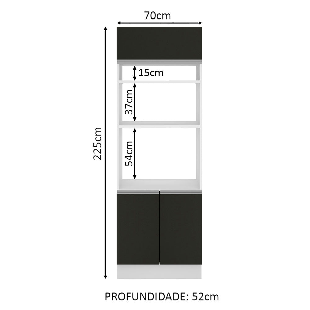 Mueble para Horno 70 cm 3 Puertas Blanco/Negro Glamy