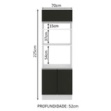 Mueble para Horno 70 cm 3 Puertas Blanco/Negro Glamy