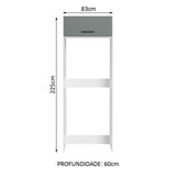 Mueble de Cocina para Refrigerador 1 Puerta Abatible Agata Blanco/Gris