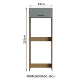 Mueble de Cocina para Refrigerador 1 Puerta Abatible Agata Marrón/Gris