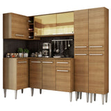 Cocina Integral Esquinera 293cm Marrón Emilly Line 06