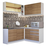 Cocina Integral Esquinera 329cm Blanco/Marrón Glamy 02