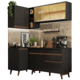 Cocina Integral Esquinera 262cm Negro Reims 01
