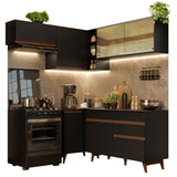 Cocina Integral Esquinera 332cm Negro Reims 03