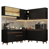 Cocina Integral Esquinera 382cm Negro Reims 01