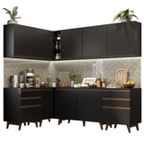 Cocina Integral Esquinera 382cm Reims Negro 02