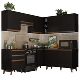 Cocina Integral Esquinera 392cm Reims Negro 01