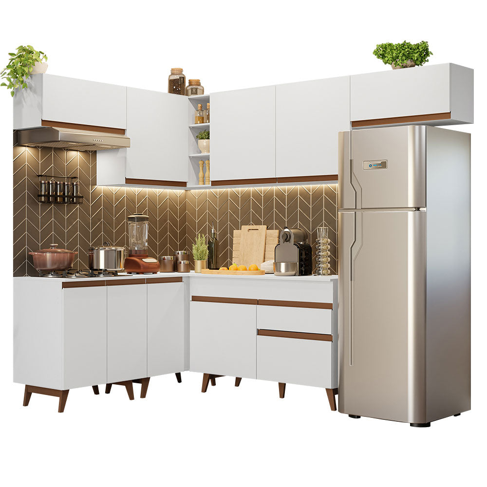 Cocina Integral de Esquina 402cm Blanco Reims 03