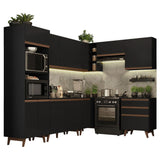Cocina Integral Esquinera 462cm Reims Negro 02