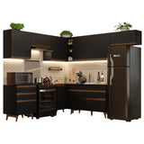 Cocina Integral Esquinera 462cm Reims Negro 03
