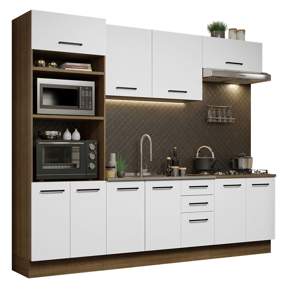 Cocina Integral 270cm Marrón/Blanco Agata 01