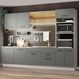 Cocina Integral 310cm Blanco/Gris Agata 01