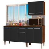 Cocina Compacta 169cm Marrón/Negro Emilly Free 01