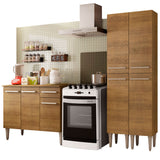 Cocina Compacta con Gabinete y Despensa Marrón Emilly Front