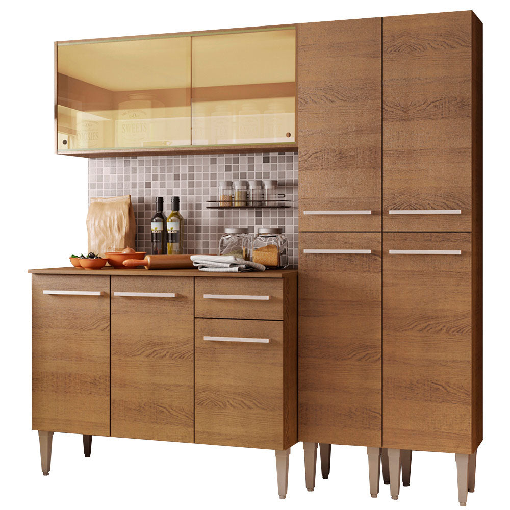 Cocina Compacta 169cm Marrón Emilly Voice 05