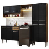 Cocina Integral 229cm con Lavadero Marrón/Negro Emilly 10