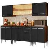 Cocina Integral 233cm Marrón/Negro Emilly Firte 03