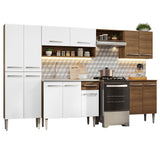 Cocina Integral 293cm con Lavadero Marrón/Blanco Emilly 08