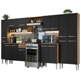 Cocina Integral 325cm Marrón/Negro Emilly 02