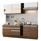 Cocina Integral 220 cm Marrón/Marrón/Blanco Parma 02