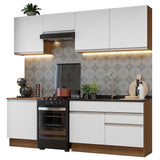 Cocina Integral 240cm Marrón/Blanco Glamy Madesa 08