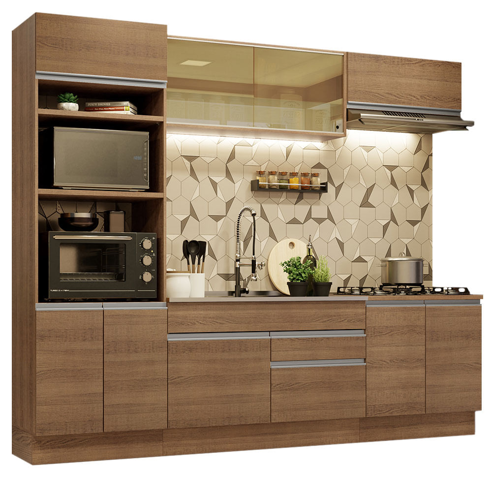 Cocina Integral 270cm Marrón Glamy 10