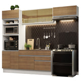 Cocina Integral 270cm Blanco/Marrón Glamy 11