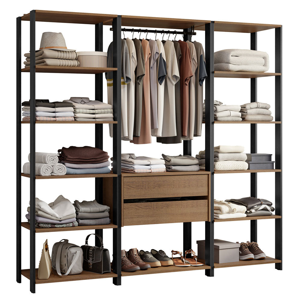 Clóset Modulado Valencia 2 Cajones 188cm Marrón/Negro 01