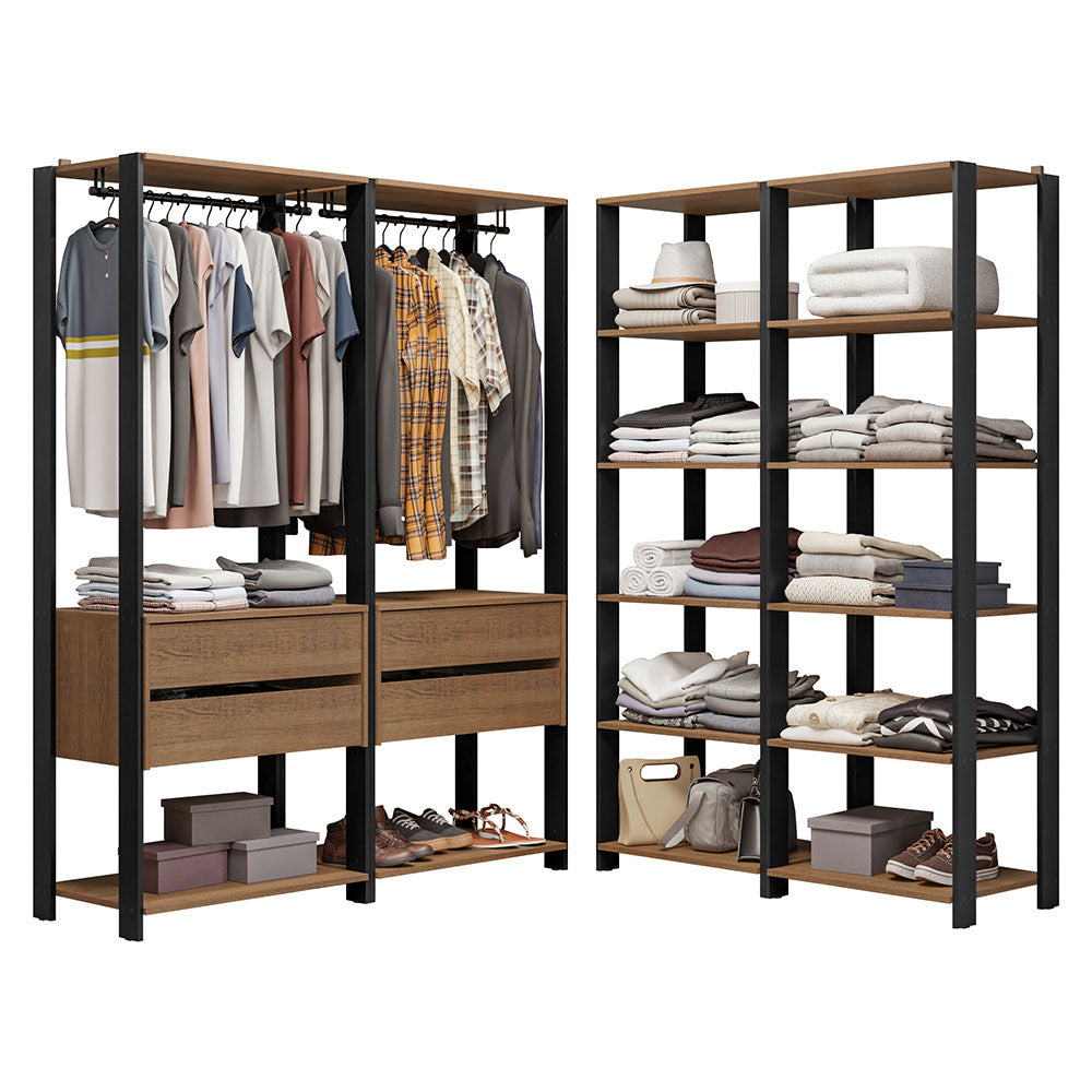 Clóset Modulado Valencia 4 Cajones 358cm Marrón/Negro 03