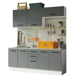 Mueble Integral Multiuso Garaje 200cm Blanco/Gris
