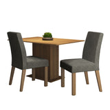 Juego de Comedor Mesa Encimera de Madera 2 Sillas Marrón/Plata Manu