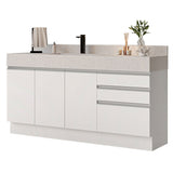 Gabinete para Baño 180cm 3 Puertas 3 Cajones Blanco
