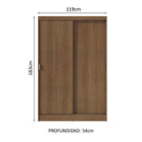 Ropero Luke 2 Puertas Corredizas 2 Cajones