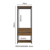 Clóset Modular Valencia 2 Cajones 70cm Marrón/Negro