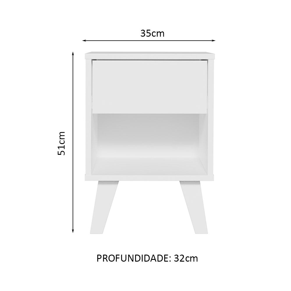 Buró Con 1 Cajón y Piés 3235 Blanco Madesa